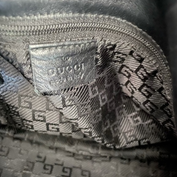 Vintage Gucci Black Soft Leather Bag With One Shoulder Gold Chain - Picture 9 of 10